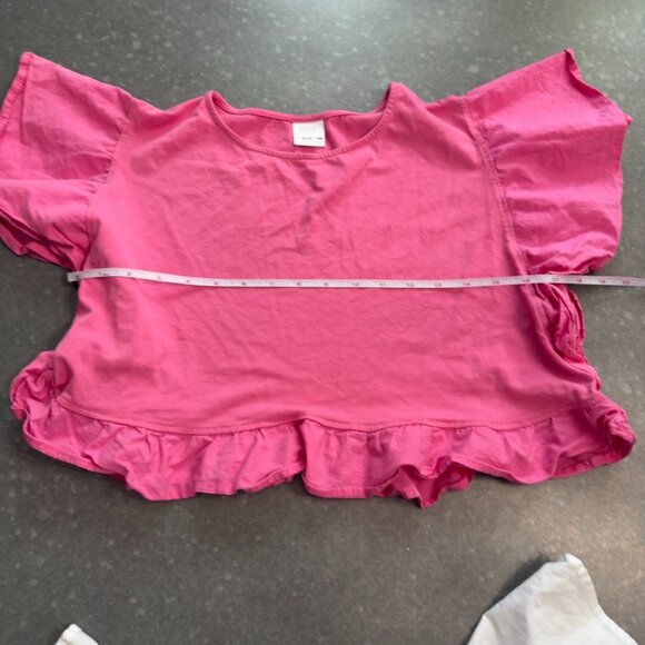 Zara Girls White & Pink Ruffle Sleeve Tops - Size 13-14 (164 cm) - Picture 6 of 8